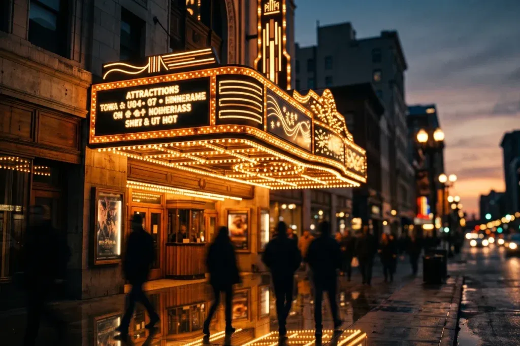 Artificial movie marquee inline